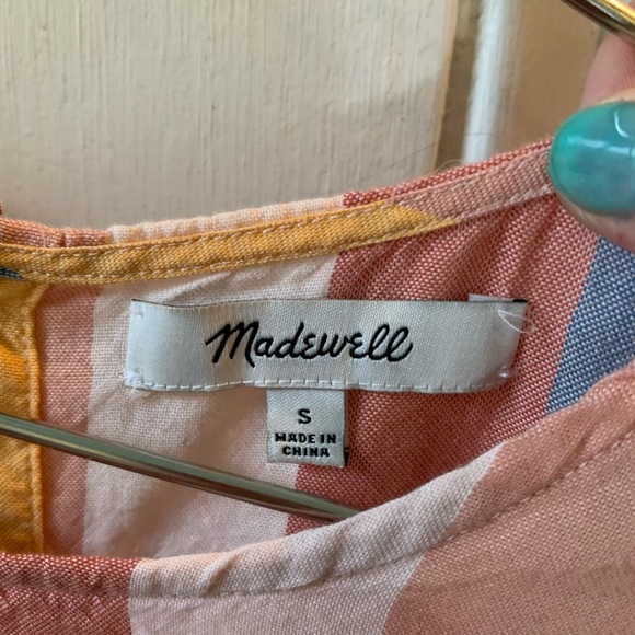 Madewell sherbet striped cotton top sz S - Picture 4 of 5
